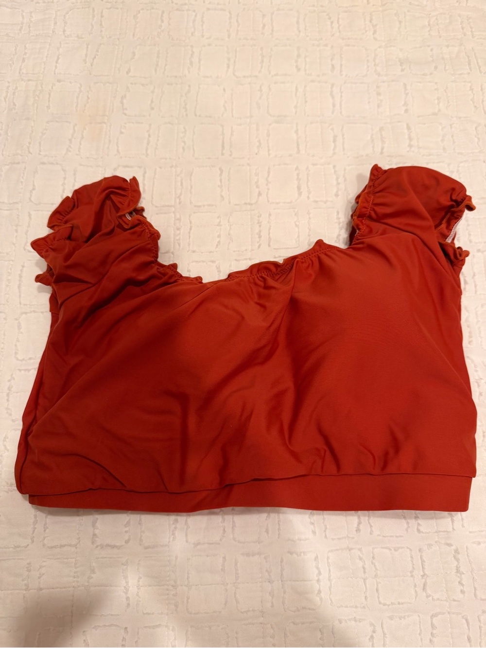 Ruffled Sleeve Bikini Top - Red